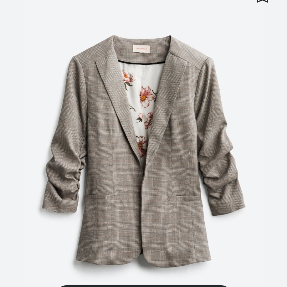 Skies Are Blue Raja Printed Collarless Blazer